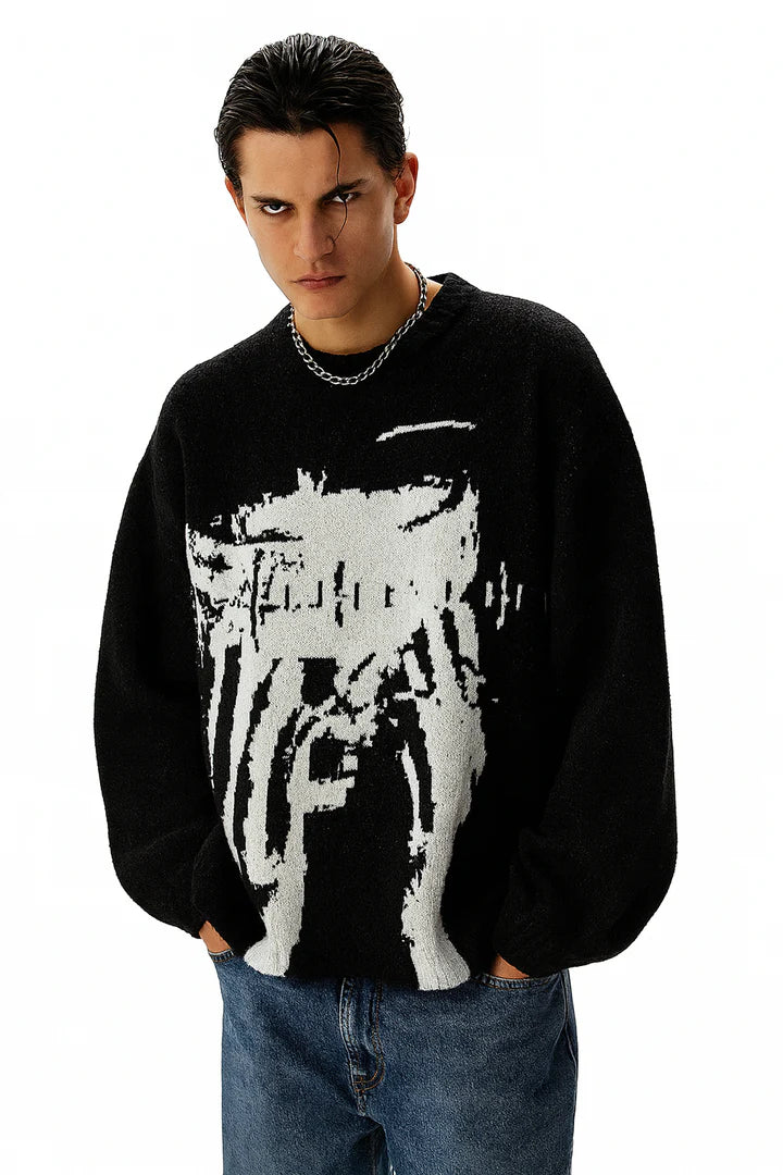 GRAPHIC KNIT SWEATER
