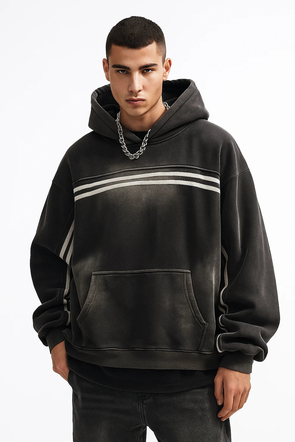SUN FADE CONTRAST TAPE FLEECE HOODIE®